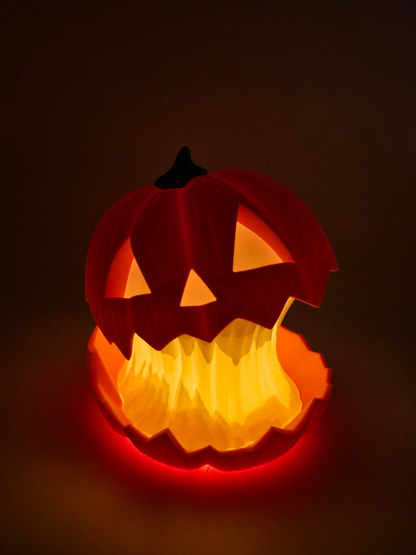 Glowgut Pumpkin Tea Light – Creepy Jack-o'-Lantern Light | 3D Printed Halloween Pumpkin Décor Centerpiece