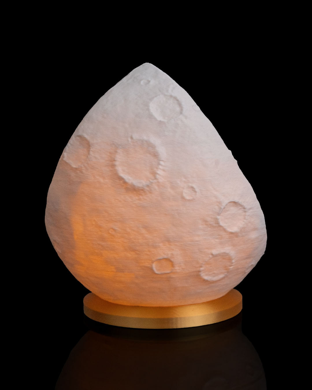 Winter Village Scene on the Moon – Table Lamp | 3D Printed | Flameless Tea Light Included